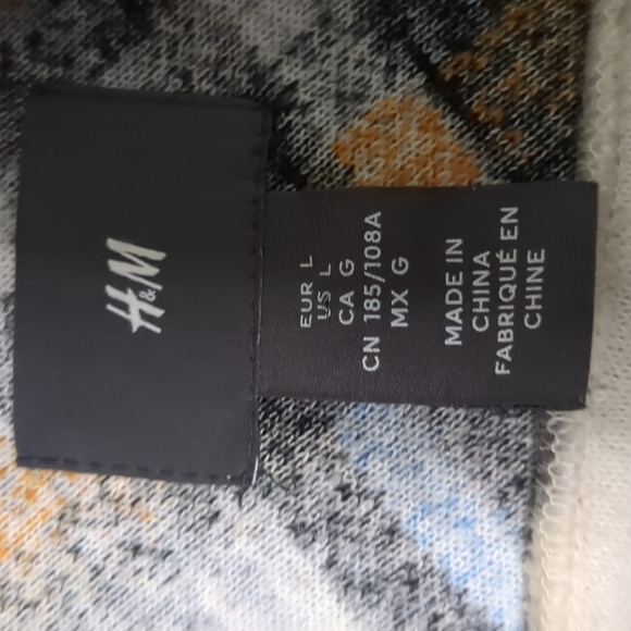 H&M* lightweight fuzzy plaid long sleeve collared button front size L shacket - Picture 8 of 12